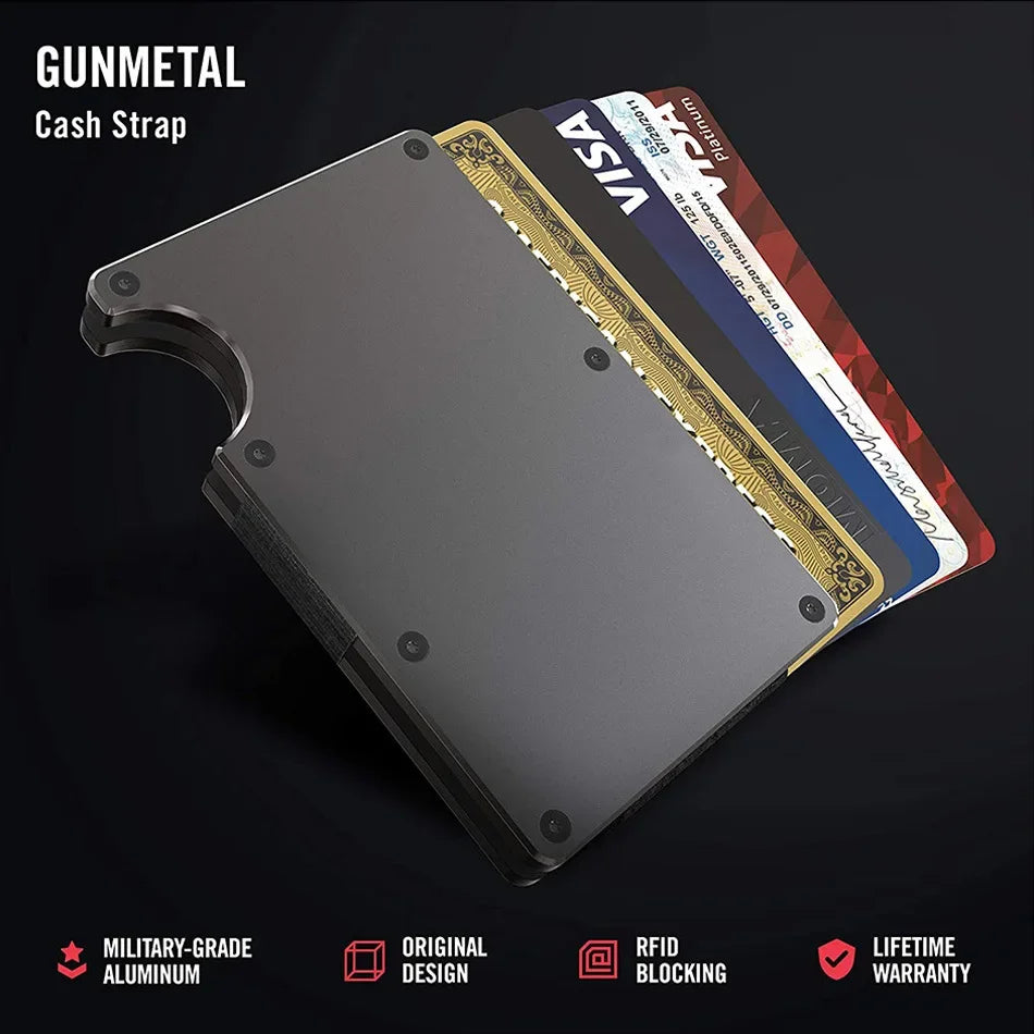 Rfid Credit Card Holder Slim Metal Magic Wallets Men Women Thin Mini Id Bank Cardholder Aluminium Alloy Case Wallet for Men