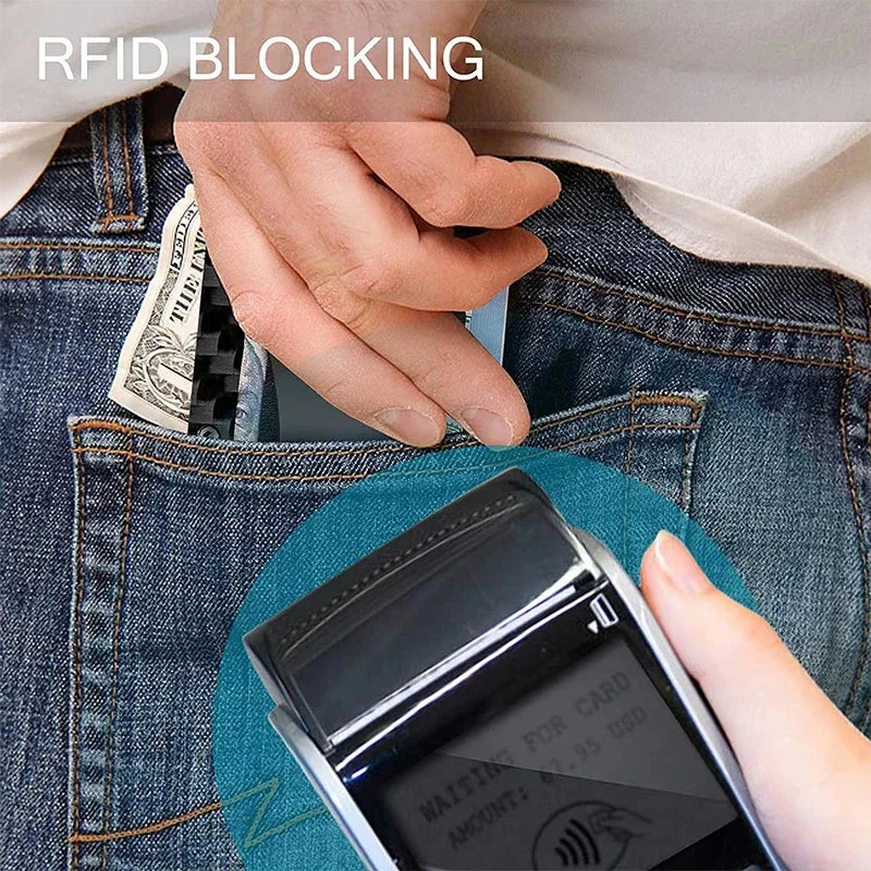 Rfid Credit Card Holder Slim Metal Magic Wallets Men Women Thin Mini Id Bank Cardholder Aluminium Alloy Case Wallet for Men