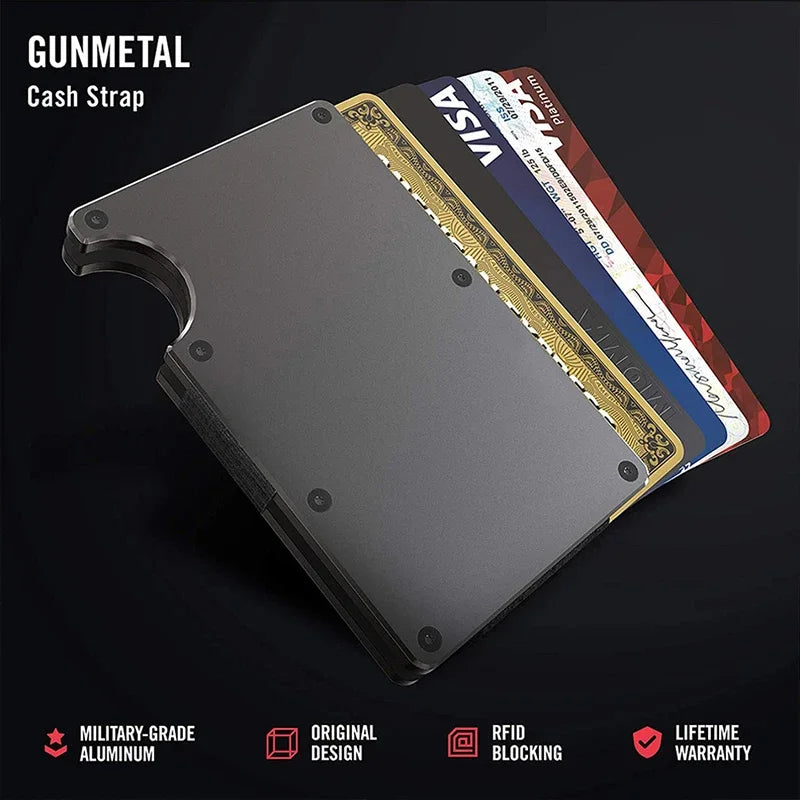 Rfid Credit Card Holder Slim Metal Magic Wallets Men Women Thin Mini Id Bank Cardholder Aluminium Alloy Case Wallet for Men