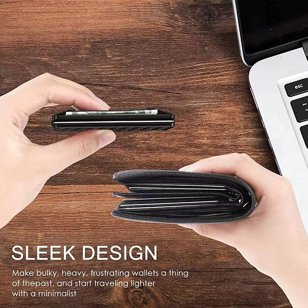 Rfid Credit Card Holder Slim Metal Magic Wallets Men Women Thin Mini Id Bank Cardholder Aluminium Alloy Case Wallet for Men
