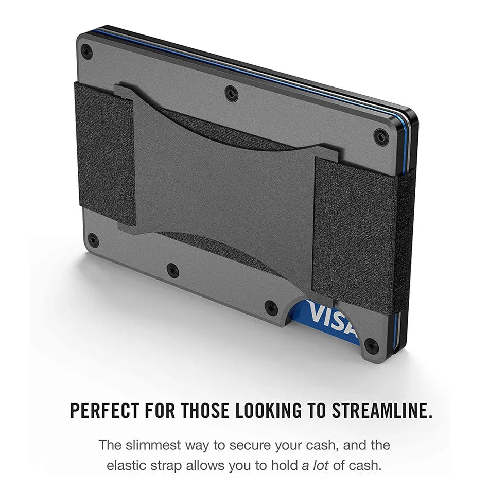 Rfid Credit Card Holder Slim Metal Magic Wallets Men Women Thin Mini Id Bank Cardholder Aluminium Alloy Case Wallet for Men