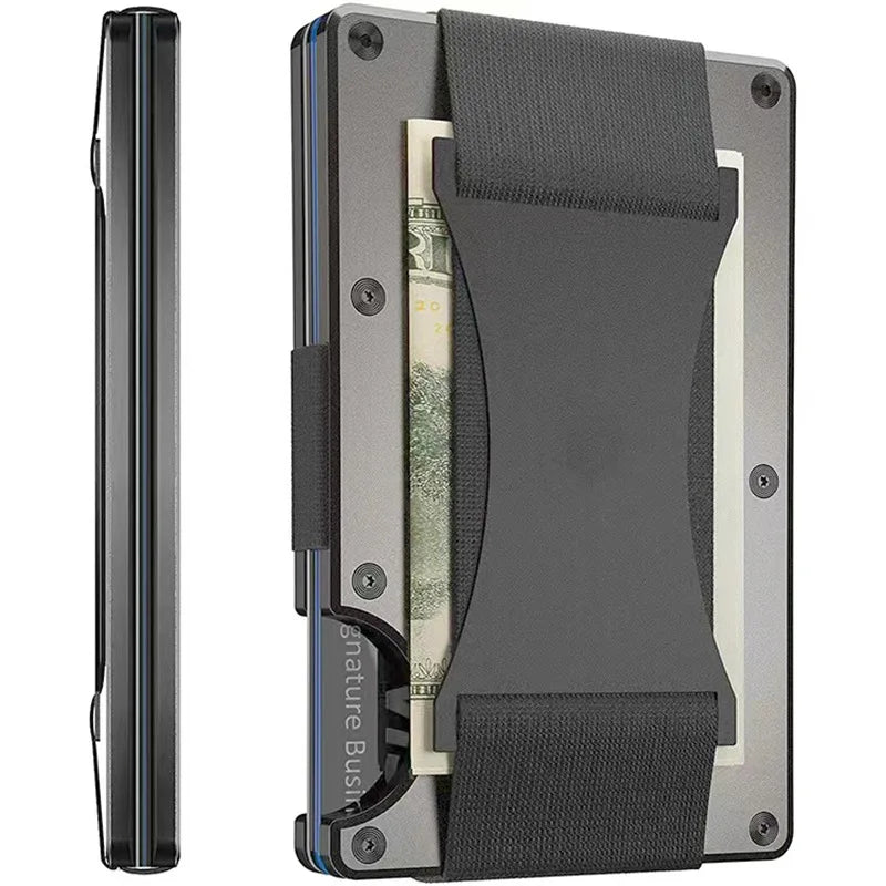 Rfid Credit Card Holder Slim Metal Magic Wallets Men Women Thin Mini Id Bank Cardholder Aluminium Alloy Case Wallet for Men