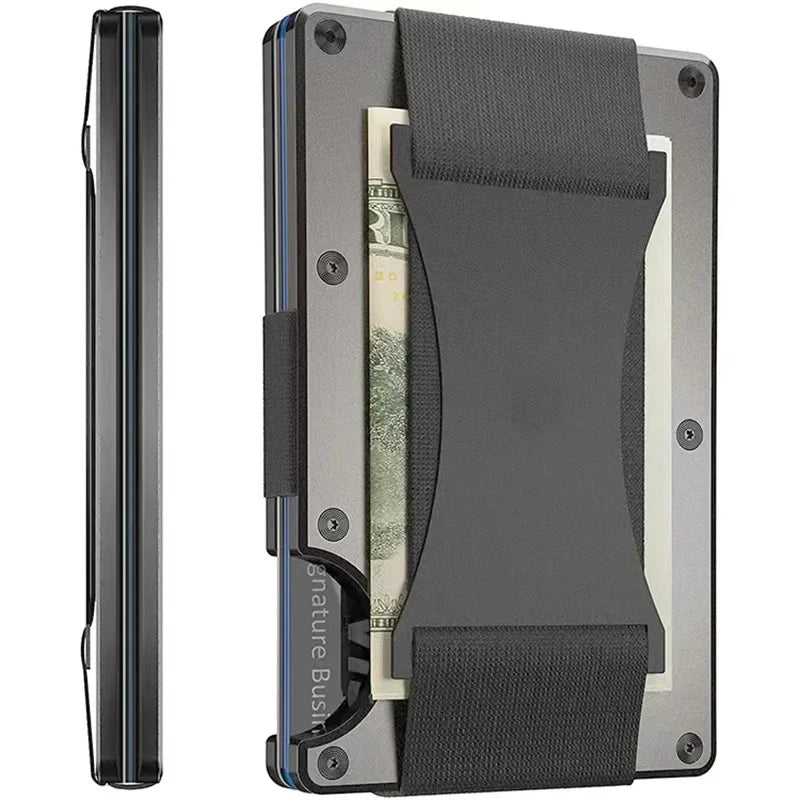Rfid Credit Card Holder Slim Metal Magic Wallets Men Women Thin Mini Id Bank Cardholder Aluminium Alloy Case Wallet for Men