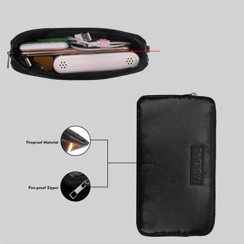 Fireproof Wallet Fireproof Waterproof Faraday Bag Fire Resistant Money Pouch Envelope Container for Cash Passport Currency Keys