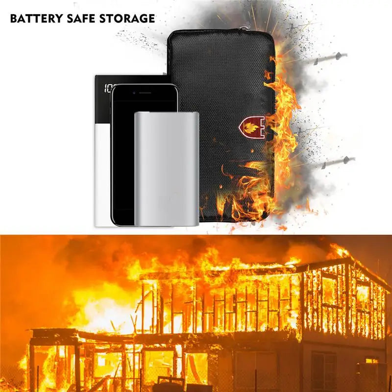 Fireproof Wallet Fireproof Waterproof Faraday Bag Fire Resistant Money Pouch Envelope Container for Cash Passport Currency Keys