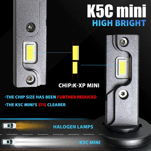 *PAIR* DAWNKNIGHT K5C Mini 40W H7 H4 Long Life Version Led Headlight Bulb 4300K K6C Led HB3 H11 Lamp Bulb H1 HB4 Led Lights For Car 12V